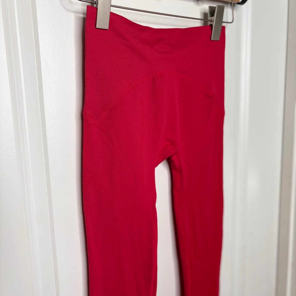 Zara Contour Collection Red Seamless High Waisted Leggings M-L Athleisure Gym